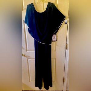 Macy’s black pantsuit with rhinestone trim